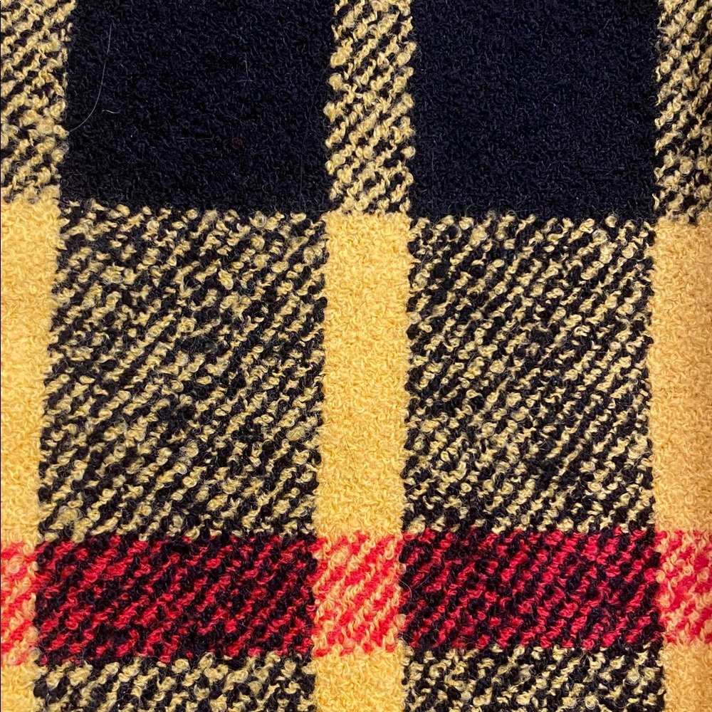 Vintage Suzelle Clueless Crop Yellow Plaid Tartan Wool Jacket Size 6 - Picture 10 of 10